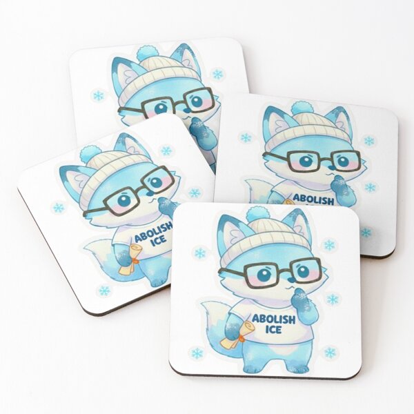 Item preview, Abolish ICE Smart Arctic Fox Political Sticker designed and sold by MT-Hub | Art for Every Soul.