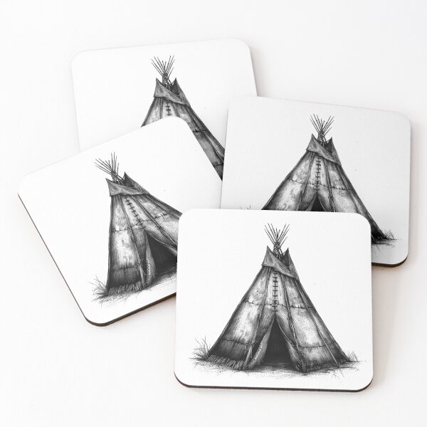 Artikelvorschau, Traditionelles Tipi – Illustration einer indigenen Behausung entworfen und verkauft von inkoutninja.