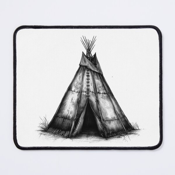 Item preview, Traditional Tipi – Indigenous Shelter Ink Illustration designed and sold by inkoutninja.