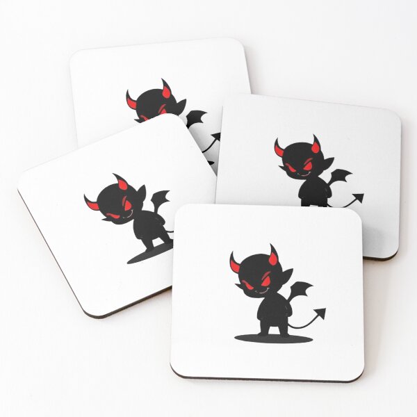 Item preview, Mini Devil Silhouette – Dark Cartoon with Red Glowing Eyes designed and sold by PixelVibe782.