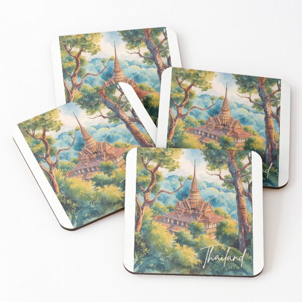 Item preview, Thailand Temple in the mountain Color paint design no.1216921T, brafdesign  designed and sold by Brafdesign.
