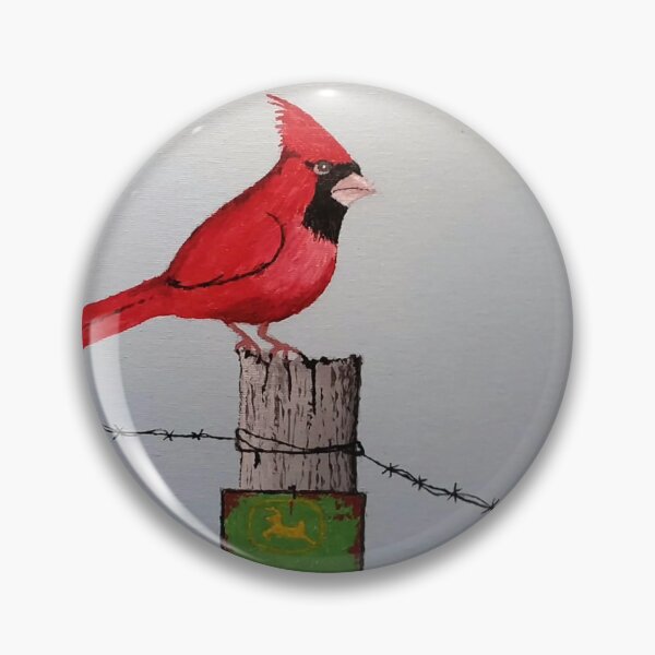 Item preview, Cardenal sentado en un poste de agricultores. designed and sold by IowArtist.