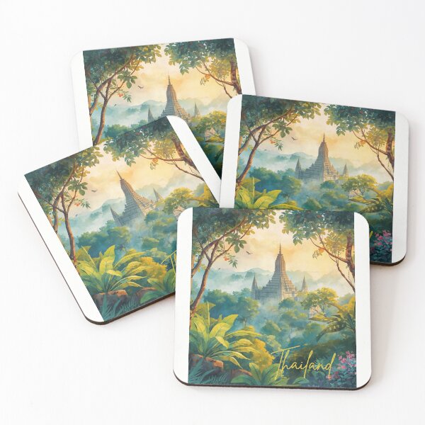Item preview,  Thailand Chedi in the mountain Color paint design no.121693T, brafdesign  designed and sold by Brafdesign.