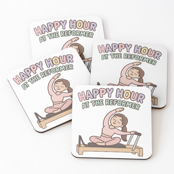 Item preview, Happy Hour at the Reformer – Cute Pilates Reformer Workout Design designed and sold by PTMinimalShop.