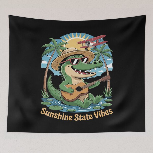 Item preview, Florida Vacation Sunshine State Vibes Alligator Souvenir designed and sold by ProudForFunny.