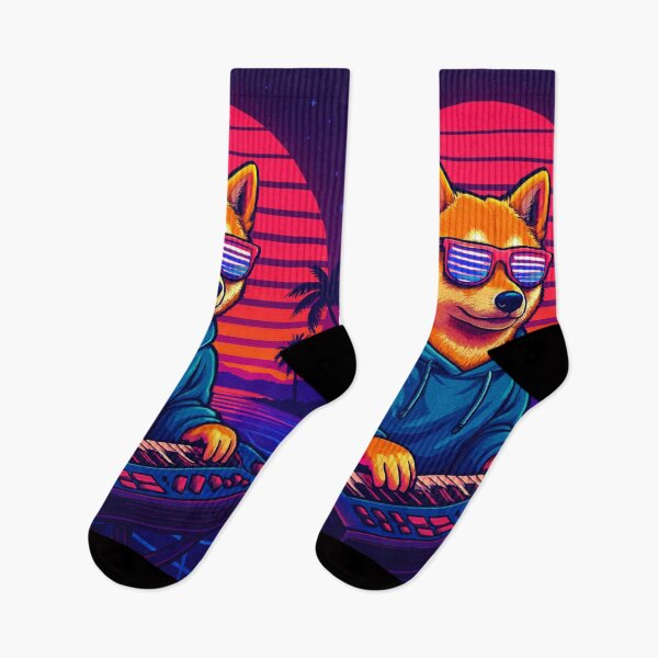 Item preview, Pixel Synth Pup: Vaporwave Sunset Vibes designed and sold by LuxuryApparels.