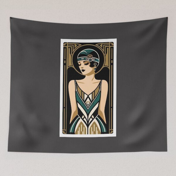 Item preview, Art Deco Flapper Pinup Roaring Twenties Glamour Print designed and sold by PinUpPizzazz.