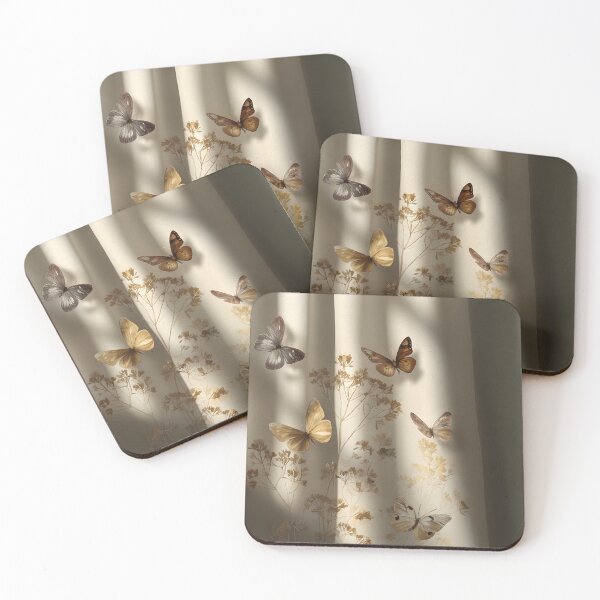 Item preview, Golden Hour Butterflies | Ethereal Nature Art | Dreamy Sun-Drenched Wing Silhouette designed and sold by FlowNestStudio.