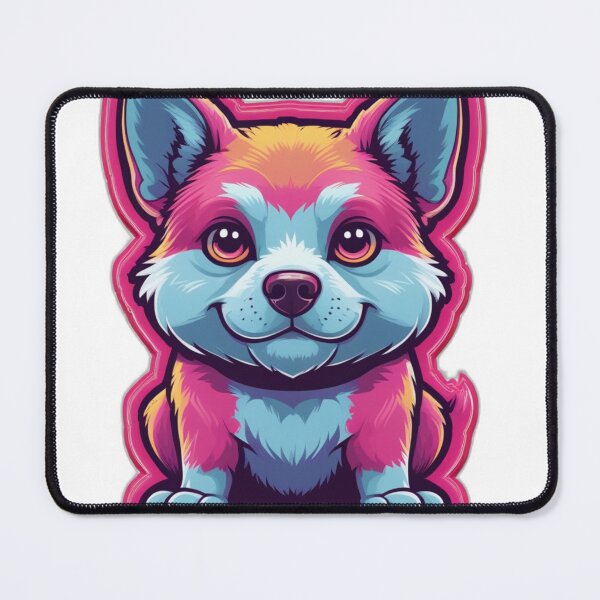 Item preview, Neon Kawaii Fox Puppy designed and sold by MiniPrintMagic.