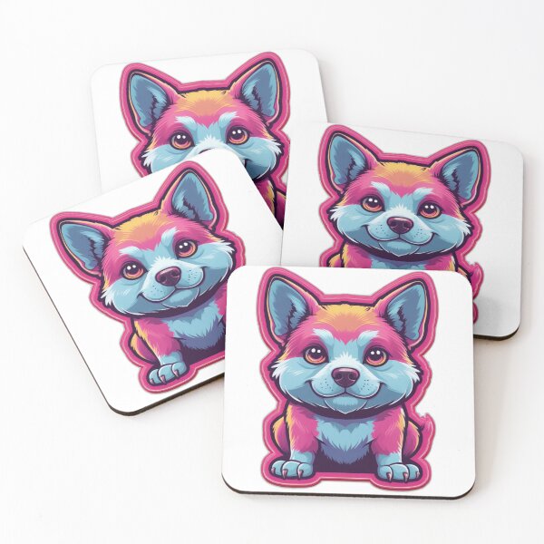 Item preview, Neon Kawaii Fox Puppy designed and sold by MiniPrintMagic.