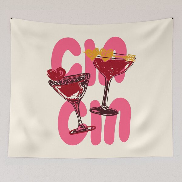 Item preview, Cin Cin Heart Cocktail Illustration designed and sold by MaiZephyr.