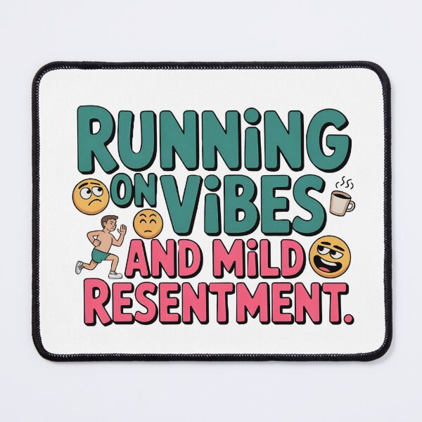 Item preview, Funny Saying Quotes Running on Vibes and Mild Resentment designed and sold by Emotionville.