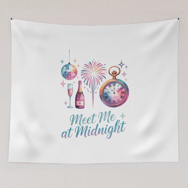 Item preview, Meet me at midnight New Year New Years Eve, New Year Champagne New Years designed and sold by FaithAbbott.
