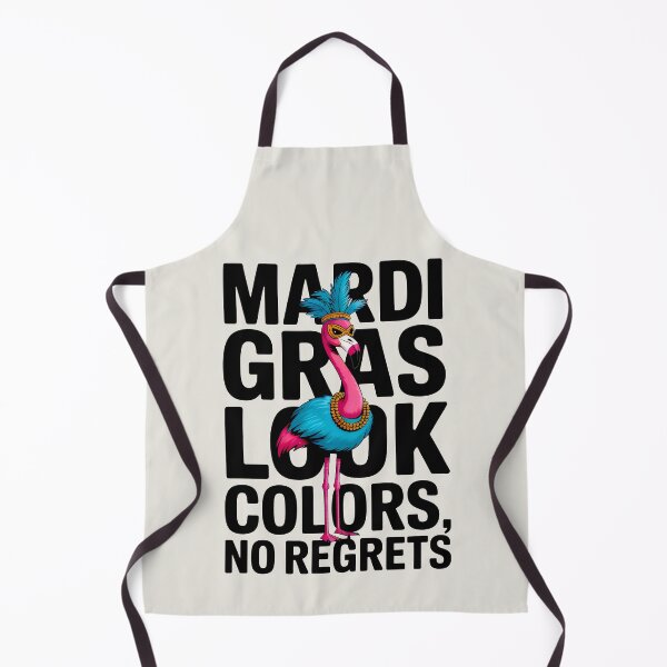 Item preview, Mardi Gras Look Colors No Regrets Funny Flamingo Carnival Art designed and sold by SplashTastic.