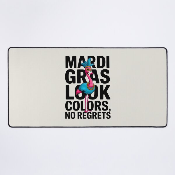Item preview, Mardi Gras Look Colors No Regrets Funny Flamingo Carnival Art designed and sold by SplashTastic.