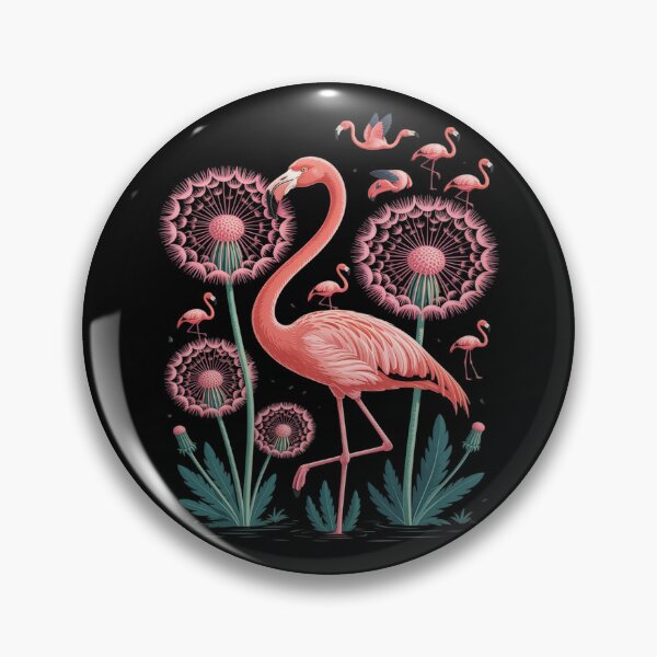 Item preview, Flower Dandelion Exotic Animal Tropical Bird Pink Flamingo designed and sold by ProudForFunny.
