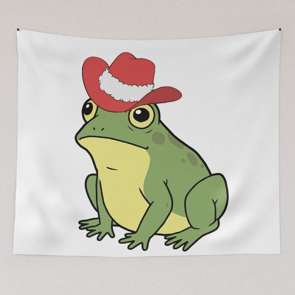 Item preview, Cute Frog Wearing Santa Hat Illustration designed and sold by tarzbol.