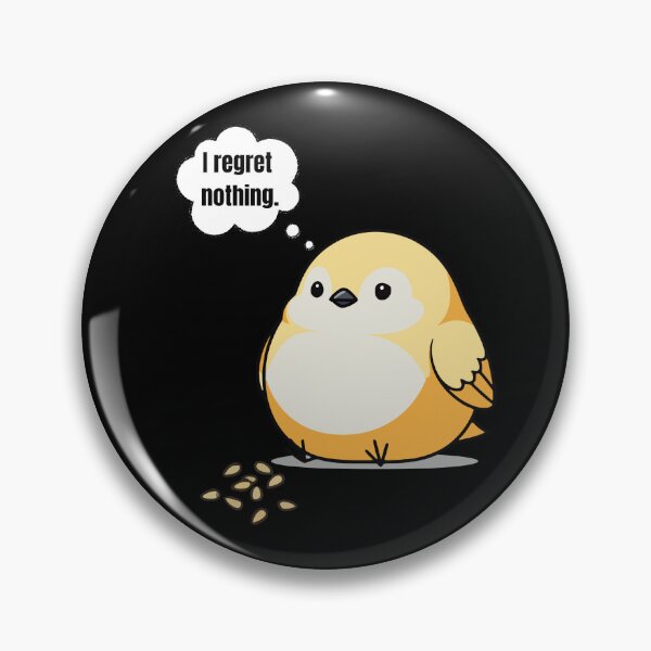Item preview, I Regret Nothing Funny Chubby Bird Cartoon T-Shirt designed and sold by JustFunnyStuff.