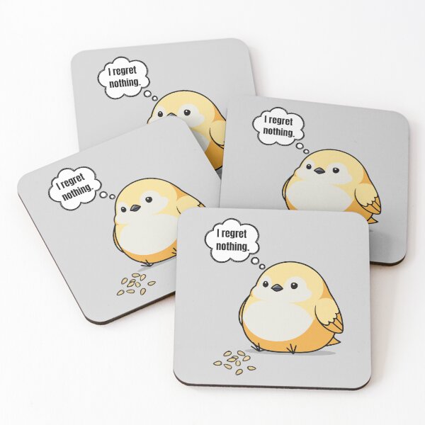 Item preview, I Regret Nothing Funny Chubby Bird Cartoon T-Shirt designed and sold by JustFunnyStuff.