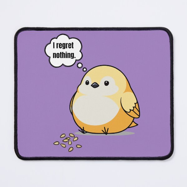 Item preview, I Regret Nothing Funny Chubby Bird Cartoon T-Shirt designed and sold by JustFunnyStuff.