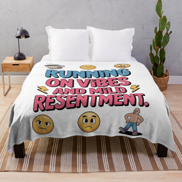 Item preview, Funny Saying Quotes Running on Vibes and Mild Resentment designed and sold by Emotionville.