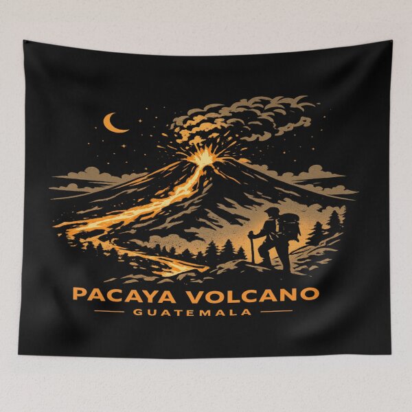 Item preview, Pacaya Volcano Guatemala Line Art | Lava Hiking Adventure designed and sold by Globalcitytees.
