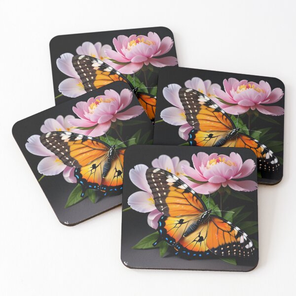 Item preview, Monarch Butterfly on Delicate Pink Peonies designed and sold by CASASIS_MERCH.