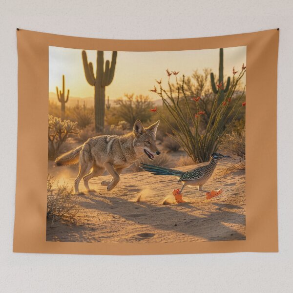 Item preview, Coyote Chases a Roadrunner designed and sold by Tridentulus.