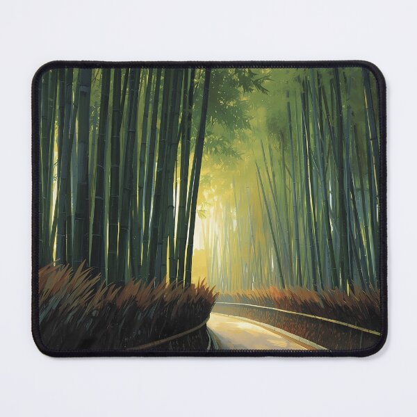 Item preview, Kyoto Bamboo Path Serene Forest Sunrise Art designed and sold by RkskArt.