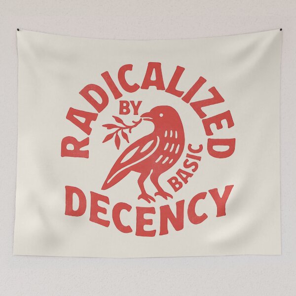 Item preview, Radicalized by Basic Decency T-Shirt – Vintage Activist Graphic Statement Tee designed and sold by maitivi.