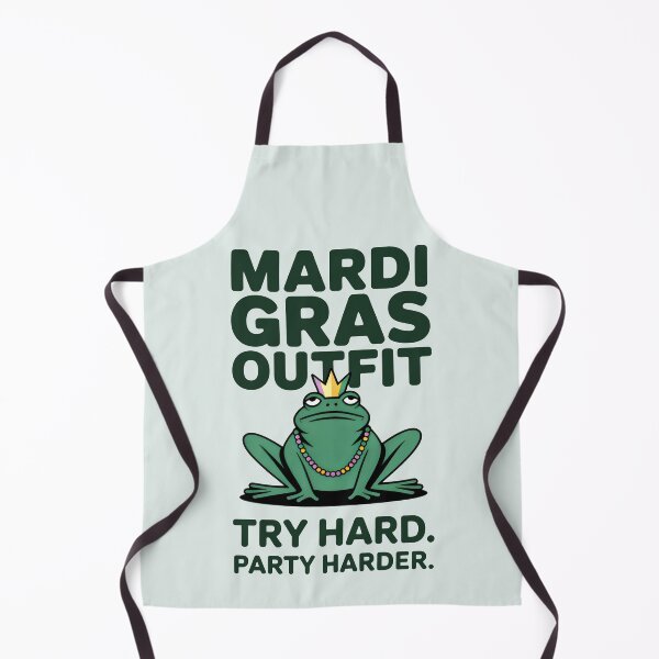 Item preview, Mardi Gras Outfit Try Hard Party Harder Funny Frog Art designed and sold by SplashTastic.