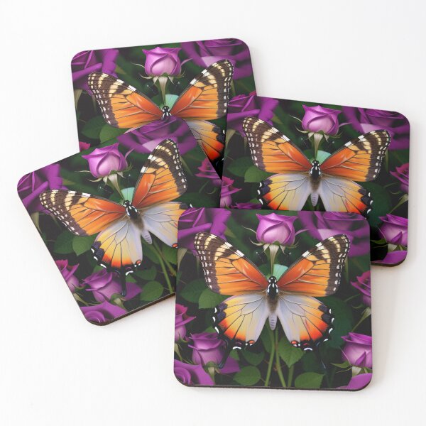 Item preview, Monarch Butterfly on Purple Roses designed and sold by CASASIS_MERCH.