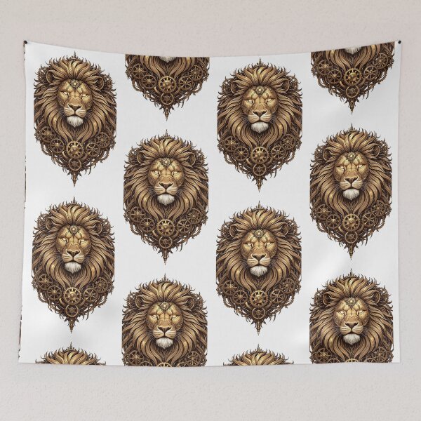 Item preview, Steampunk art with lion head, metal mane designed and sold by Marcu Ioachim.