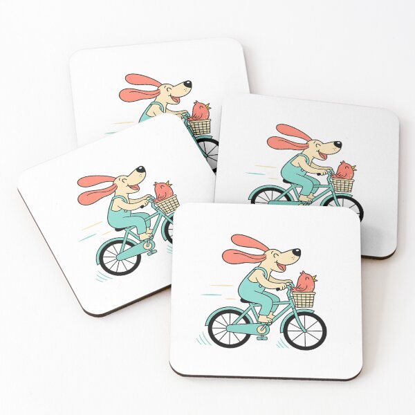 Item preview, Cute Dog and Bird Riding Bicycle Love Sticker | Wholesome Cartoon Animal Friendship Art designed and sold by ZyxDes.