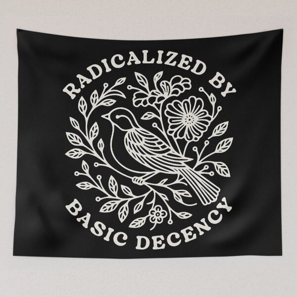 Item preview, Radicalized by Basic Decency – Botanical Activist Graphic Statement T-Shirt designed and sold by maitivi.