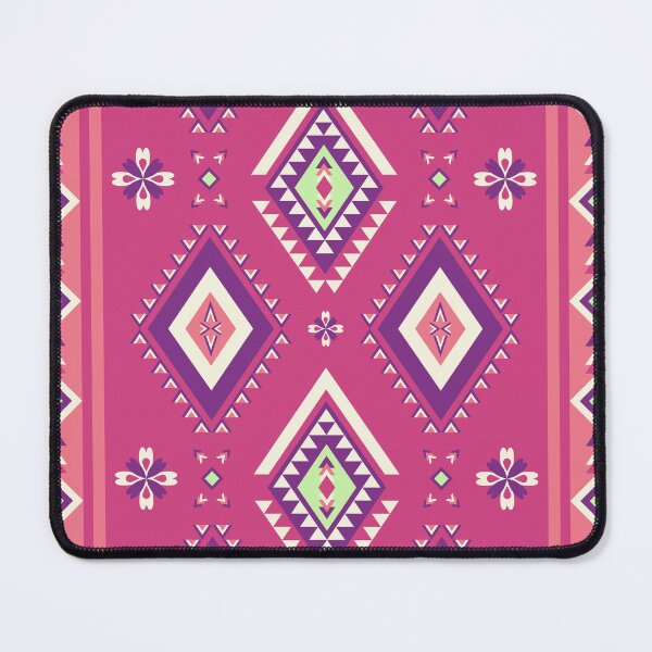 Item preview, Native tribal-style fabric pattern in pink tones. designed and sold by Nengsang.