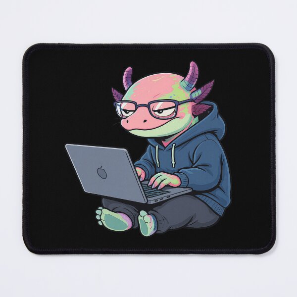 Item preview, Coding Axolotl – Geek Life Introvert Programmer Illustration designed and sold by ColorSplash123.