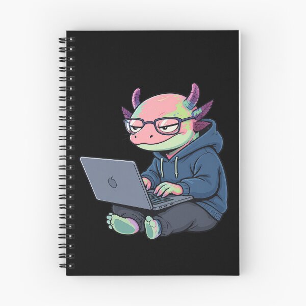 Item preview, Coding Axolotl – Geek Life Introvert Programmer Illustration designed and sold by ColorSplash123.