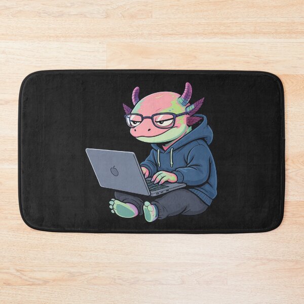 Item preview, Coding Axolotl – Geek Life Introvert Programmer Illustration designed and sold by ColorSplash123.