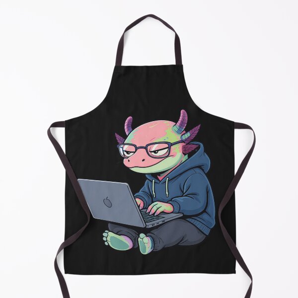Item preview, Coding Axolotl – Geek Life Introvert Programmer Illustration designed and sold by ColorSplash123.