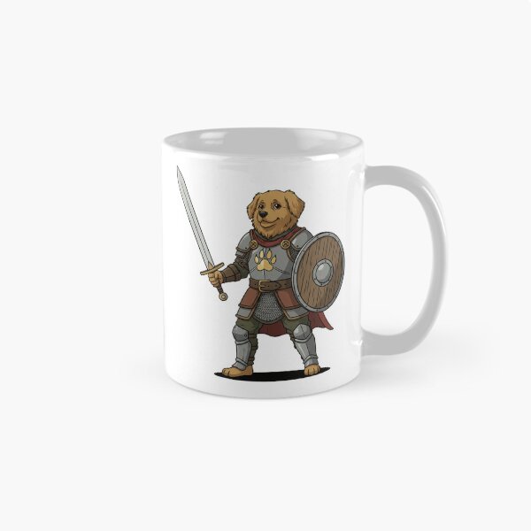 Item preview, Fantasy Dog Warrior T-Shirt | Medieval Canine Knight with Sword | Heroic Animal Fantasy Art designed and sold by ZyxDes.