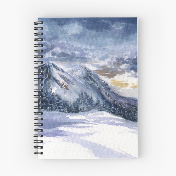Item preview, Winter Mountain Glow Watercolor designed and sold by Kozhyna.