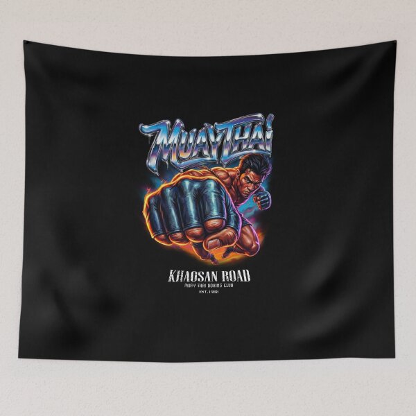 Item preview, Muay Thai Boxing Club Khaosan Road - Retro Fighter Punch designed and sold by Thai-Era-Shop.