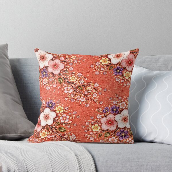 Item preview, Japanese Floral Branch Pattern - Coral designed and sold by Myra365Art.