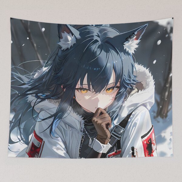 Item preview, Prelude Texas Arknights Game Girl Snow Forest White Jacket Anime designed and sold by Tokyonomad.