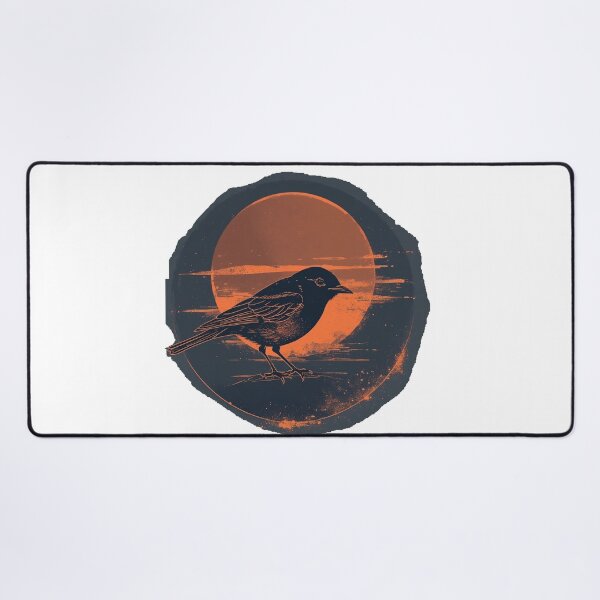 Item preview, Vintage Raven Silhouette with Distressed Sunset Circle designed and sold by Mido-artister.