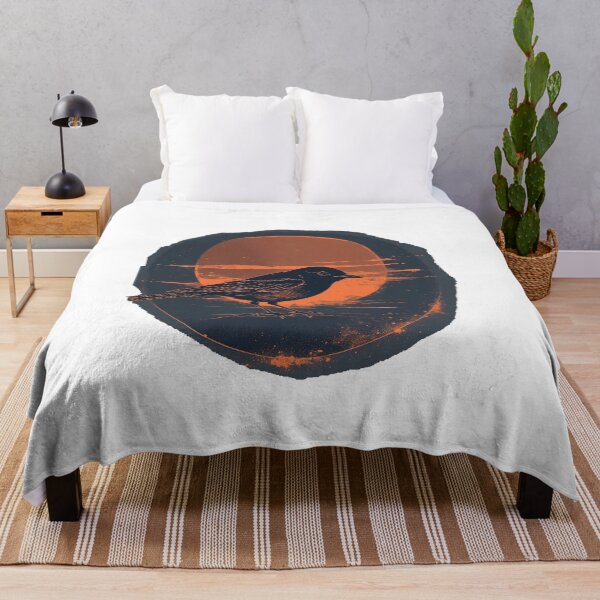 Item preview, Vintage Raven Silhouette with Distressed Sunset Circle designed and sold by Mido-artister.