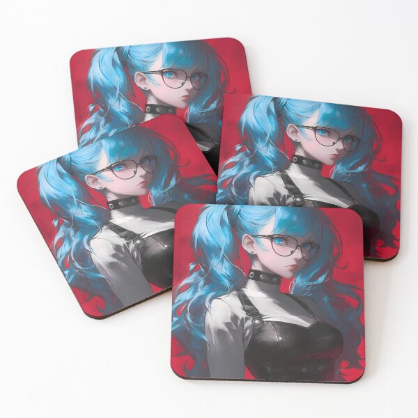 Item preview, Sae Niijima Persona 5 Blue Twin Ponytail Anime Girl Waifu Intense Crimson World designed and sold by Tokyonomad.