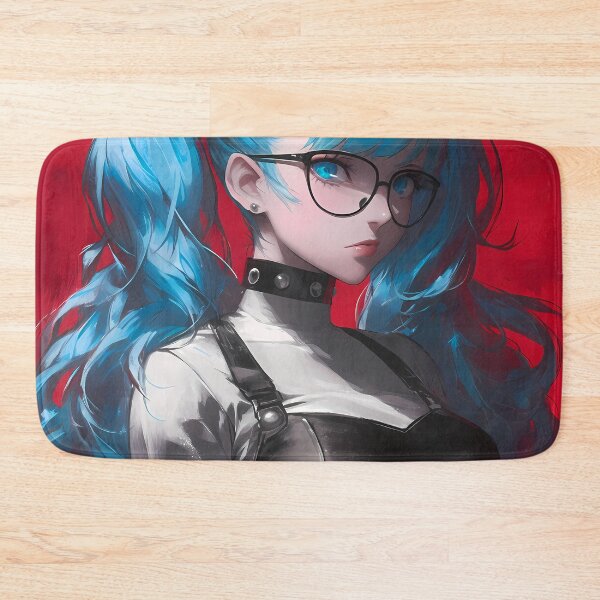 Item preview, Sae Niijima Persona 5 Blue Twin Ponytail Anime Girl Waifu Intense Crimson World designed and sold by Tokyonomad.