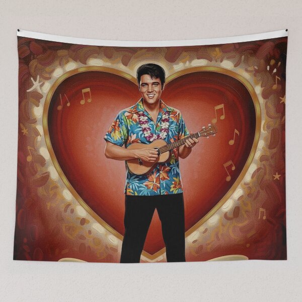Item preview, Elvis Presley Valentine Art – "Blue Hawaii" Tropical Ukulele Tribute designed and sold by Art's Diner.